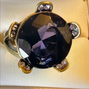 Stunning Deep Blue and Gold Statement Ring  7